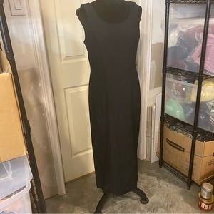 S L Fashion Dress Women Medium Maxi Pencil Black Sleeveless Scoop neck Dress